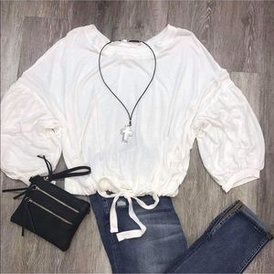 Vintage Havana ivory balloon tie top NWT